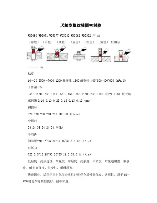 厌氧型螺纹锁固密封胶