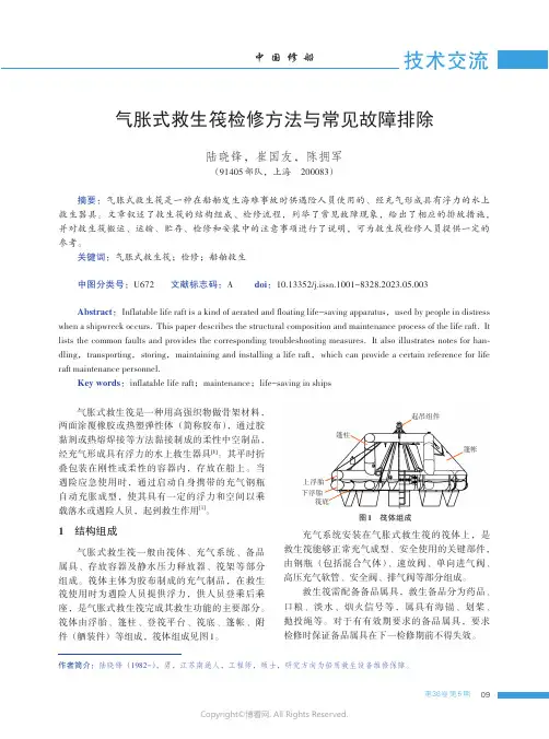 气胀式救生筏检修方法与常见故障排除
