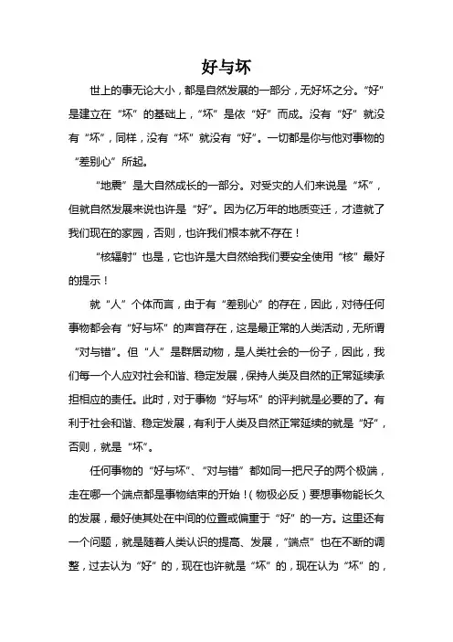 辨正-好与坏