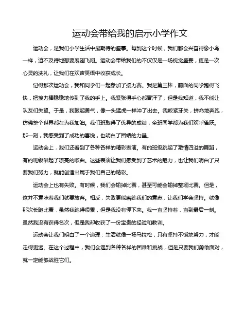 运动会带给我的启示小学作文