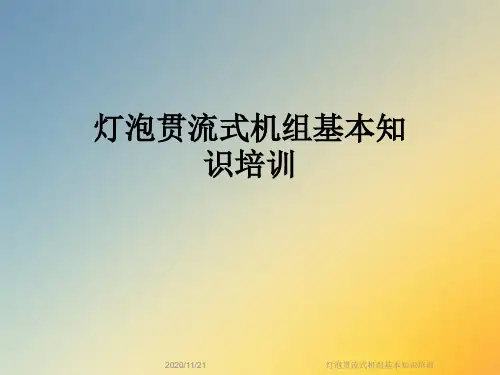 灯泡贯流式机组基本知识培训