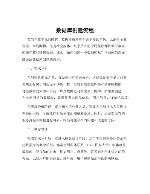 数据库创建流程