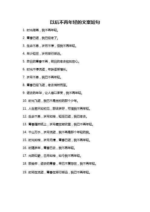 以后不再年轻的文案短句