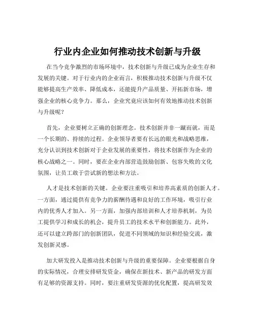 行业内企业如何推动技术创新与升级