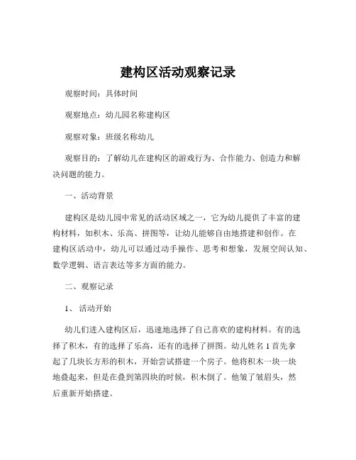 建构区活动观察记录