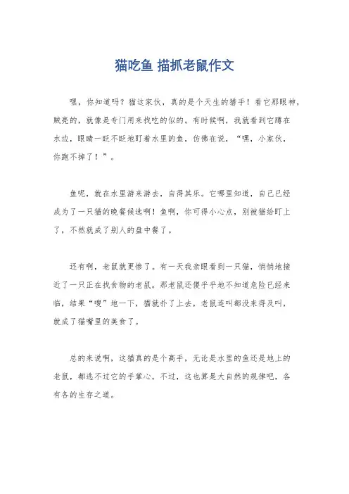 猫吃鱼 描抓老鼠作文