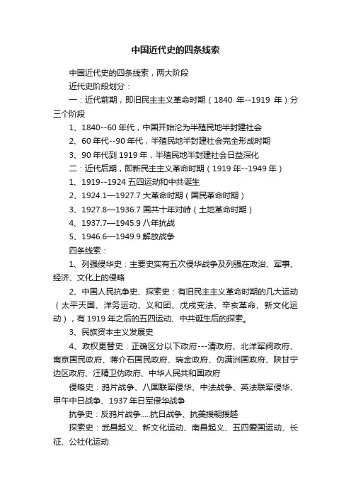 中国近代史的四条线索