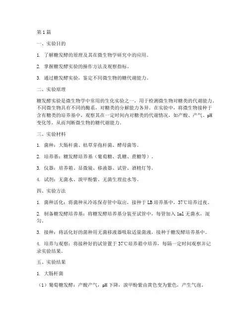 糖发酵实验报告结果(3篇)