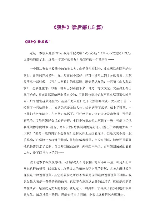 《狼种》读后感(15篇)