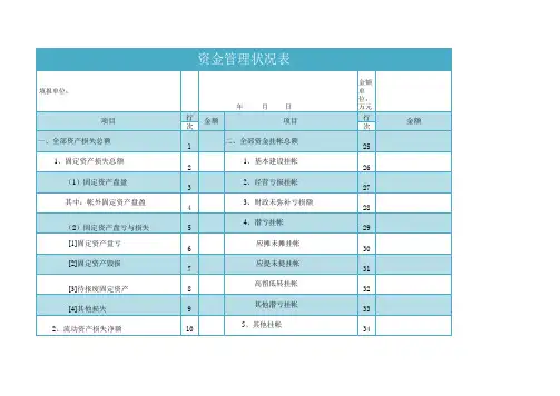 资金管理状况表excel模板