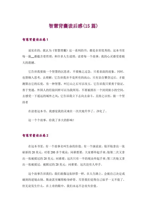 智慧背囊读后感(15篇)