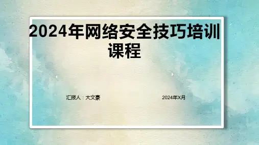 2024年网络安全技巧培训课程