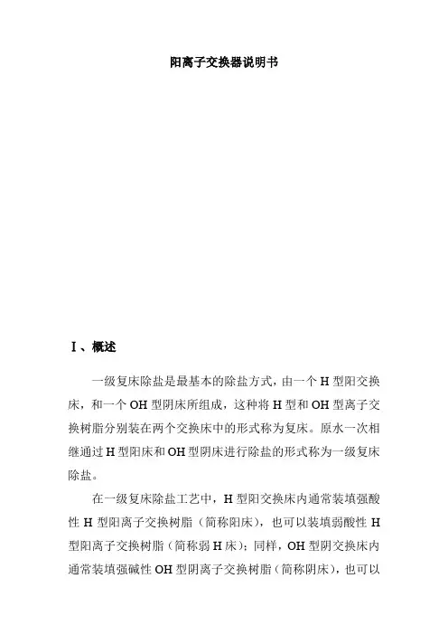 阳离子交换器说明书
