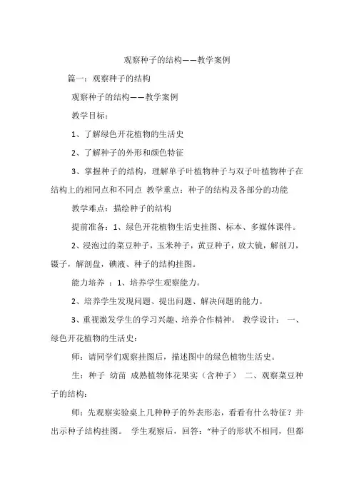 观察种子的结构——教学案例