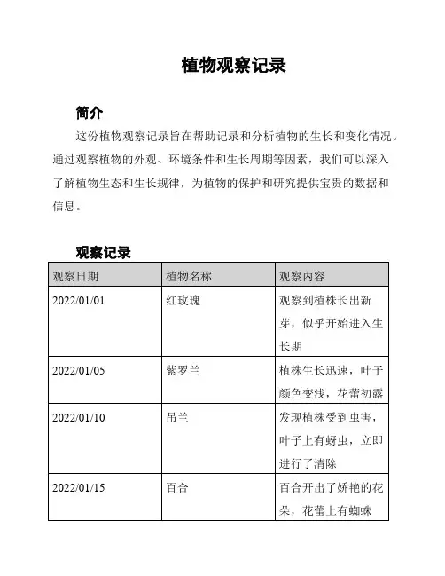 植物观察记录