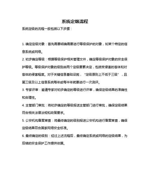 系统定级流程