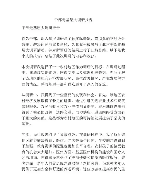 干部走基层大调研报告