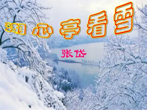《湖心亭看雪》课件