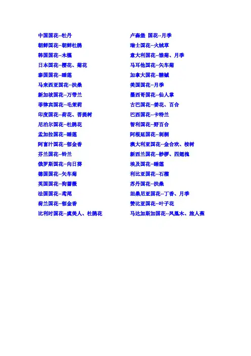 世界主要国家国花