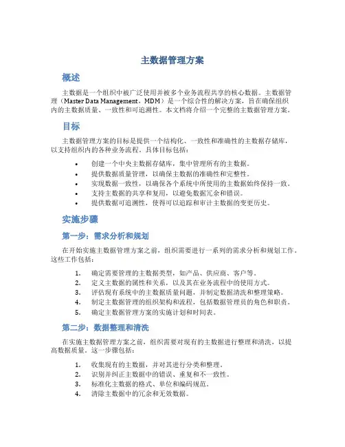 主数据管理方案