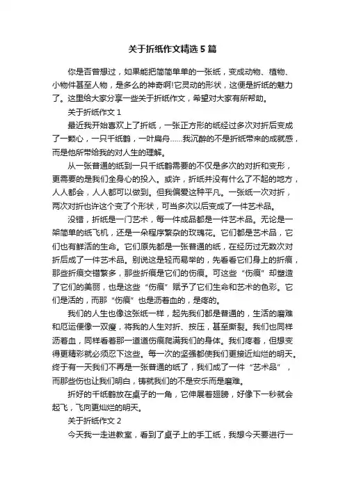 关于折纸作文精选5篇
