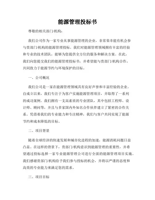 能源管理投标书