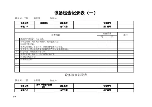 设备检查记录表
