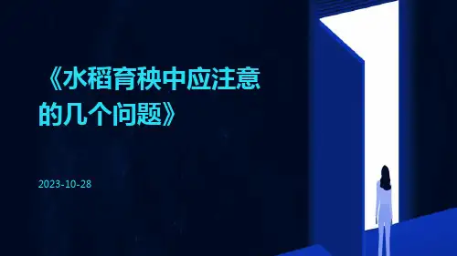 水稻育秧中应注意的几个问题