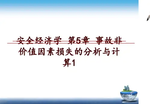 最新安全经济学 第5章 事故非价值因素损失的分析与计算1PPT课件
