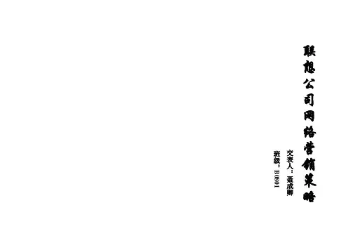 联想公司网络营销策略