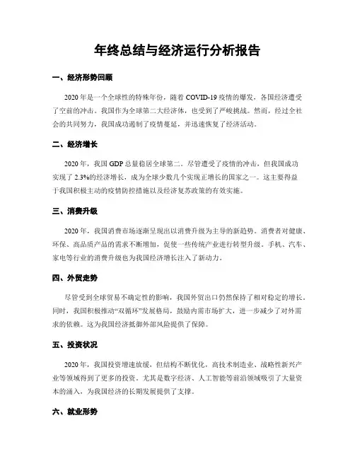 年终总结与经济运行分析报告