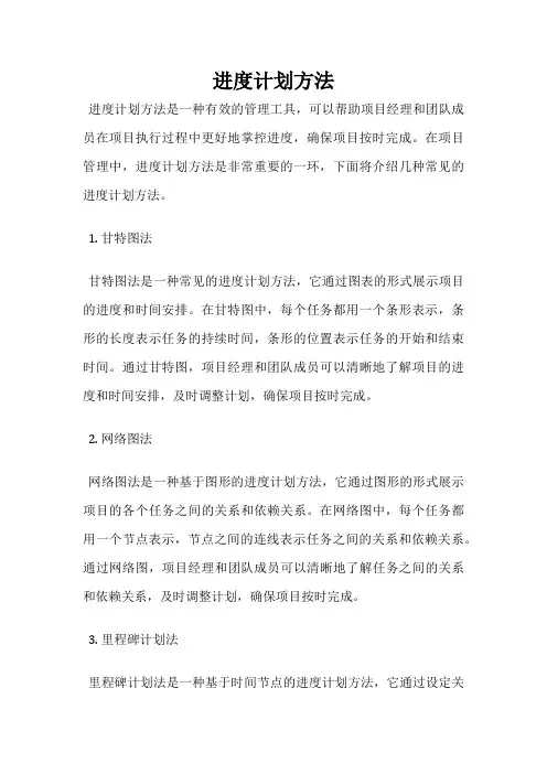 进度计划方法