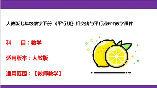 人教版七年级数学下册 《平行线》相交线与平行线PPT教学课件 