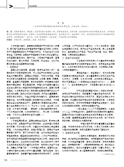 养殖水体蓝藻暴发的危害及综合防治措施