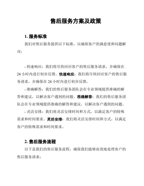 售后服务方案及政策