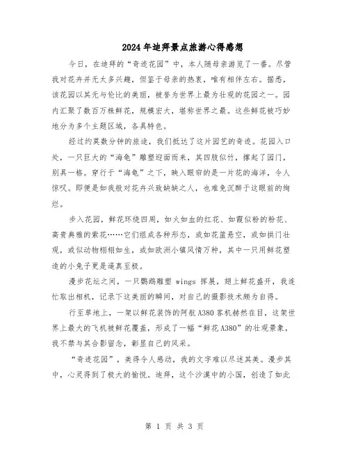 2024年迪拜景点旅游心得感想（三篇）