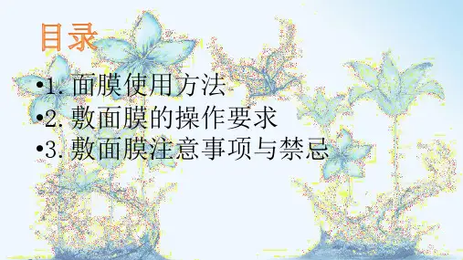 肌肤养护技术—面膜养护技术