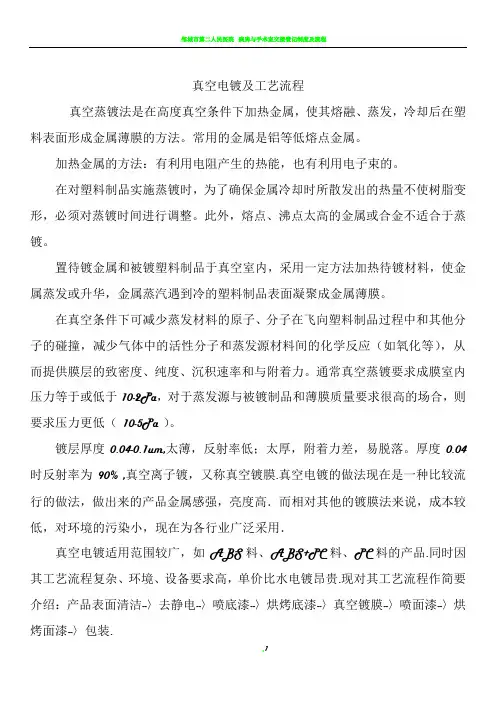 真空电镀及工艺流程