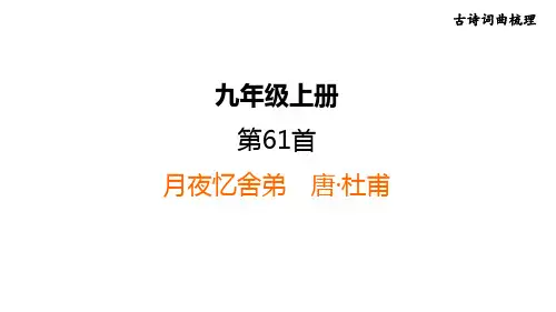 中考语文复习 古诗词第61首 月夜忆舍弟