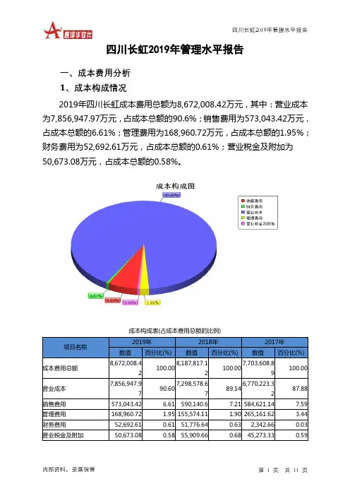 四川长虹2019年管理水平报告