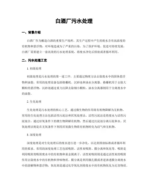 白酒厂污水处理