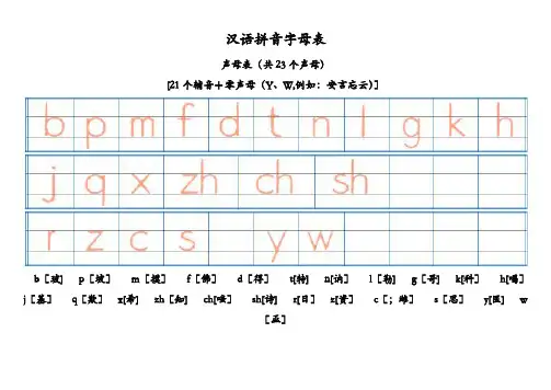 汉语拼音字母表-四线格书写(A4直接打印)96912