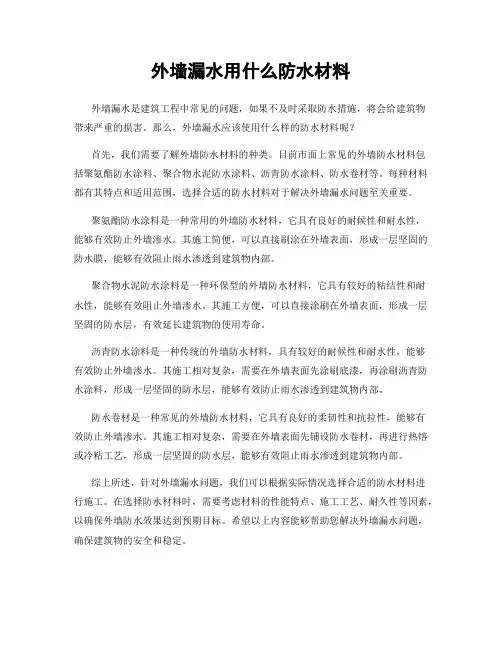 外墙漏水用什么防水材料