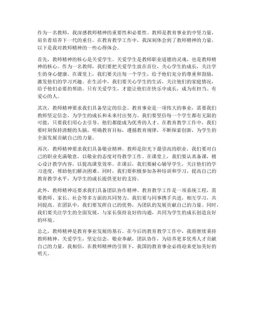 教师精神心得体会