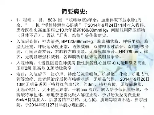 咯血病例讨论PPT演示课件