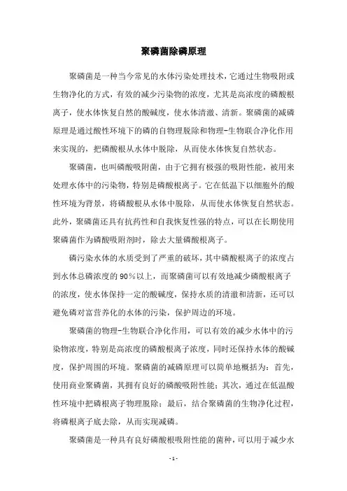 聚磷菌除磷原理