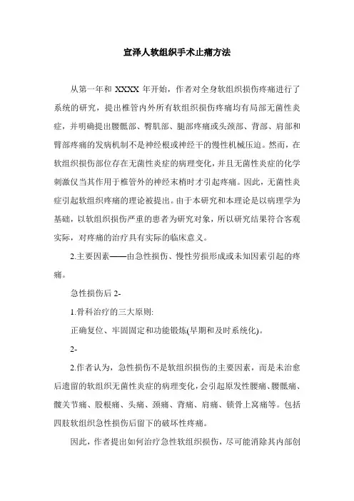 宣泽人软组织手术止痛方法.doc
