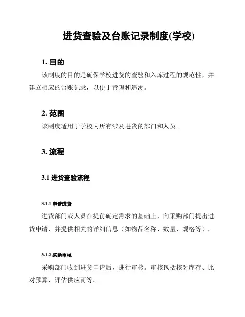 进货查验及台账记录制度(学校)
