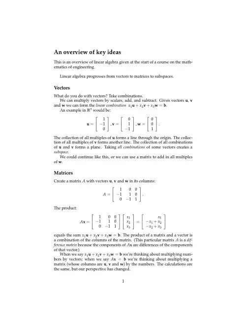 麻省理工上课讲义 线性代数[第1集]An overview of key ideas