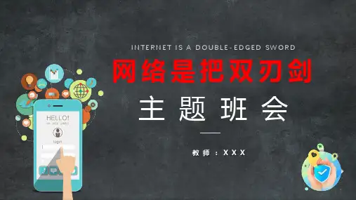 网络是一把双刃剑主题班会课件PPT模板